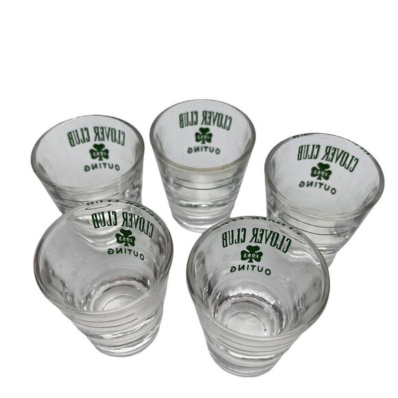 Vintage 1953 Shot Glasses Clover Club Bar Set of 5 - Picture 2 of 11